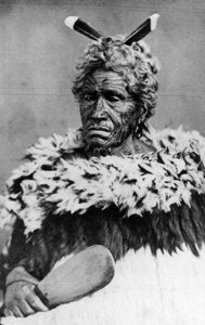 Retrato de un hombre Maori, antes de 1880